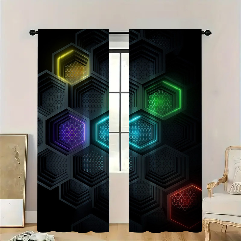 2 adet Modern Geometrik Perde, - Tech Office Youtube incelemesi ve fiyatı
