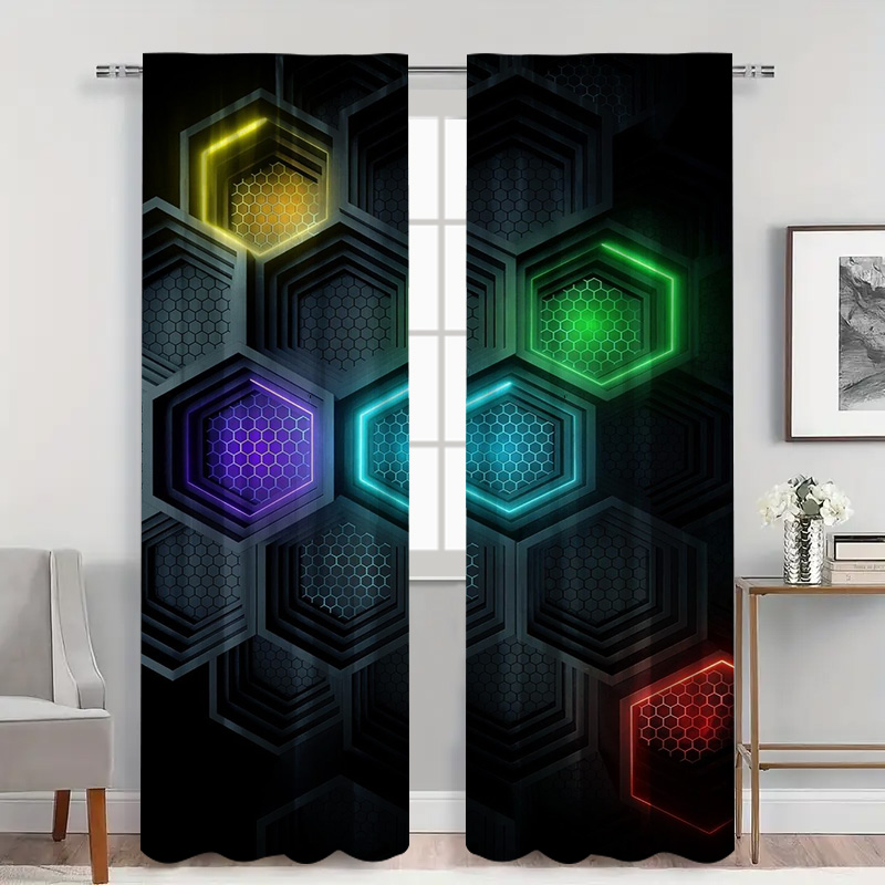 2 adet Modern Geometrik Perde, - Tech Office Youtube incelemesi ve fiyatı