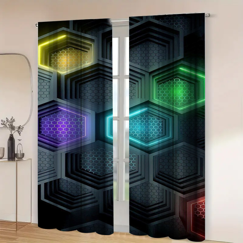 2 adet Modern Geometrik Perde, - Tech Office Youtube incelemesi ve fiyatı